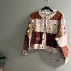 Luna ivy patchwork sweater cardigan